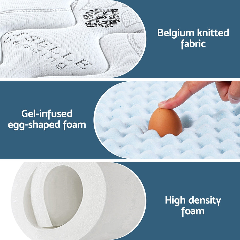 Foam 35cm pocket spring mattress with pocket spring construction and fabric cover