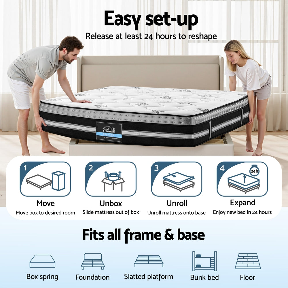 Pocket spring mattress with bedding galaxy euro top cool