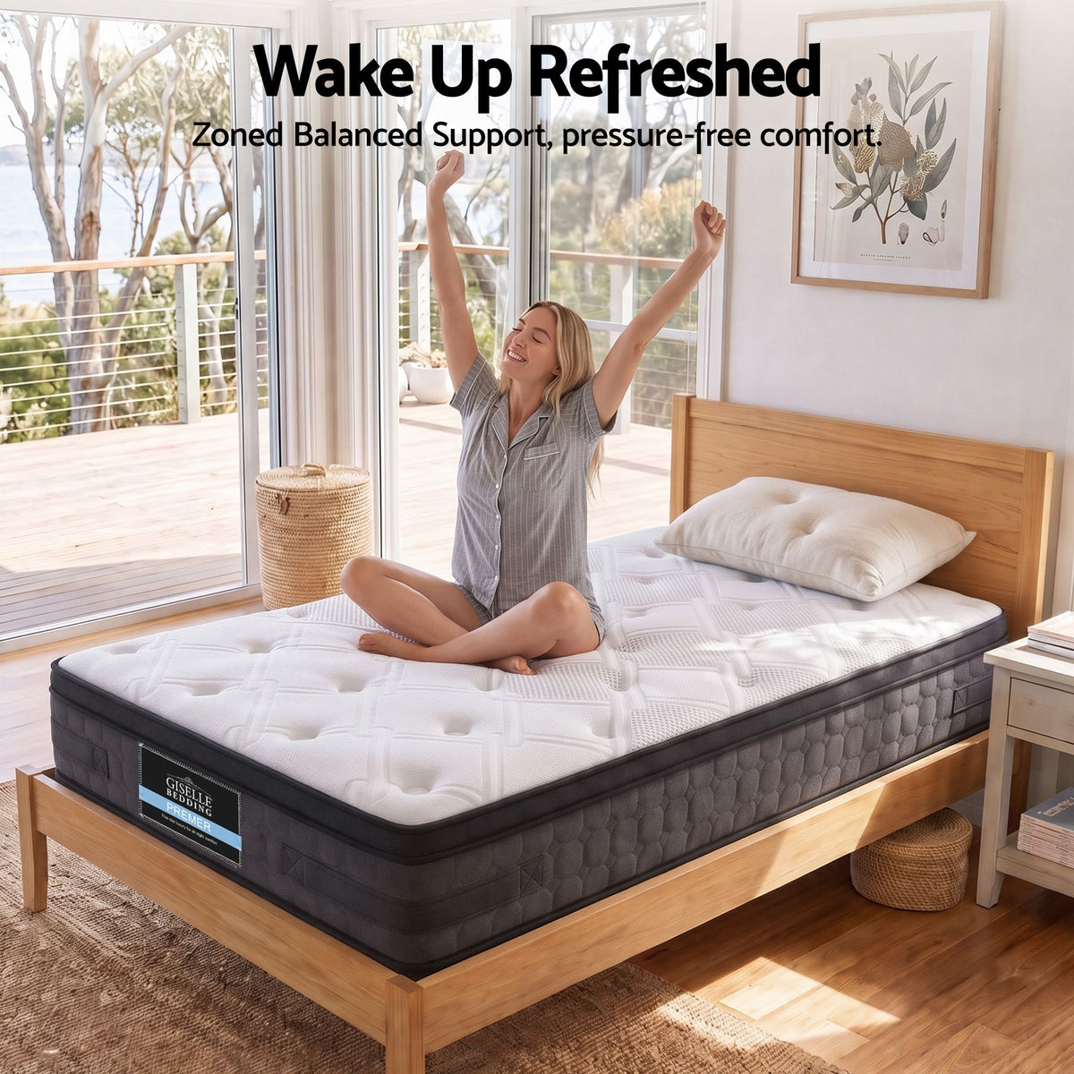 Euro Top Cool Gel Pocket Spring Mattress Bedding Luna 36cm Thick - King Single