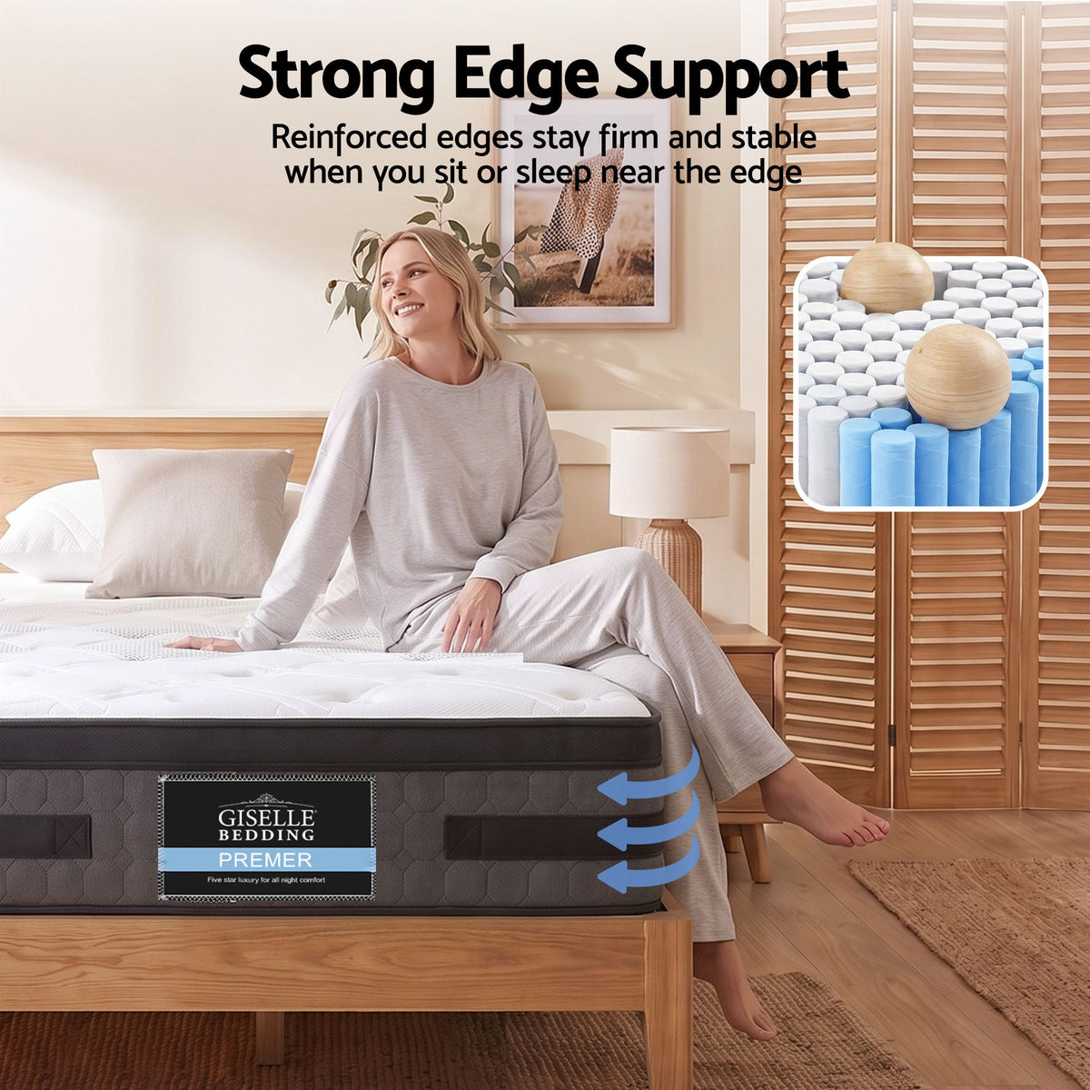Euro Top Cool Gel Pocket Spring Mattress Bedding Luna 36cm Thick - King Single