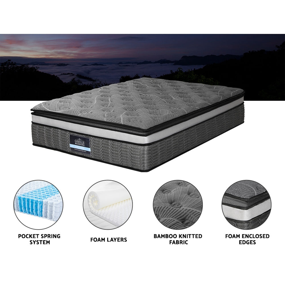Mattress Bedding Double Layer 34cm Pocket Spring - Double