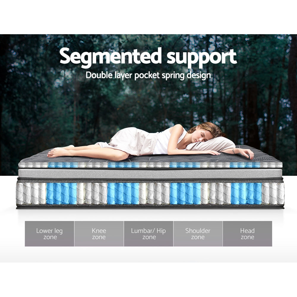 Mattress Bedding Double Layer 34cm Pocket Spring - Double