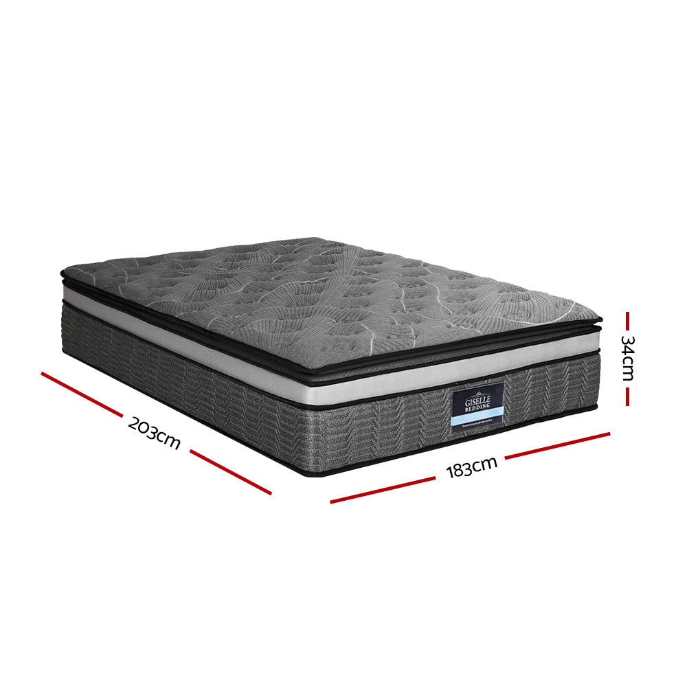 Mattress Bedding Double Layer 34cm Pocket Spring - King