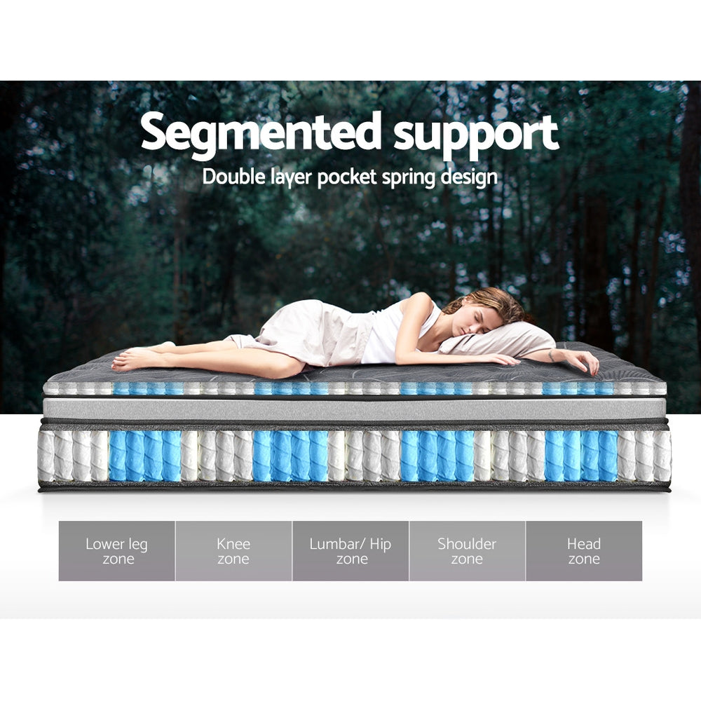 Mattress Bedding Double Layer 34cm Pocket Spring - Queen