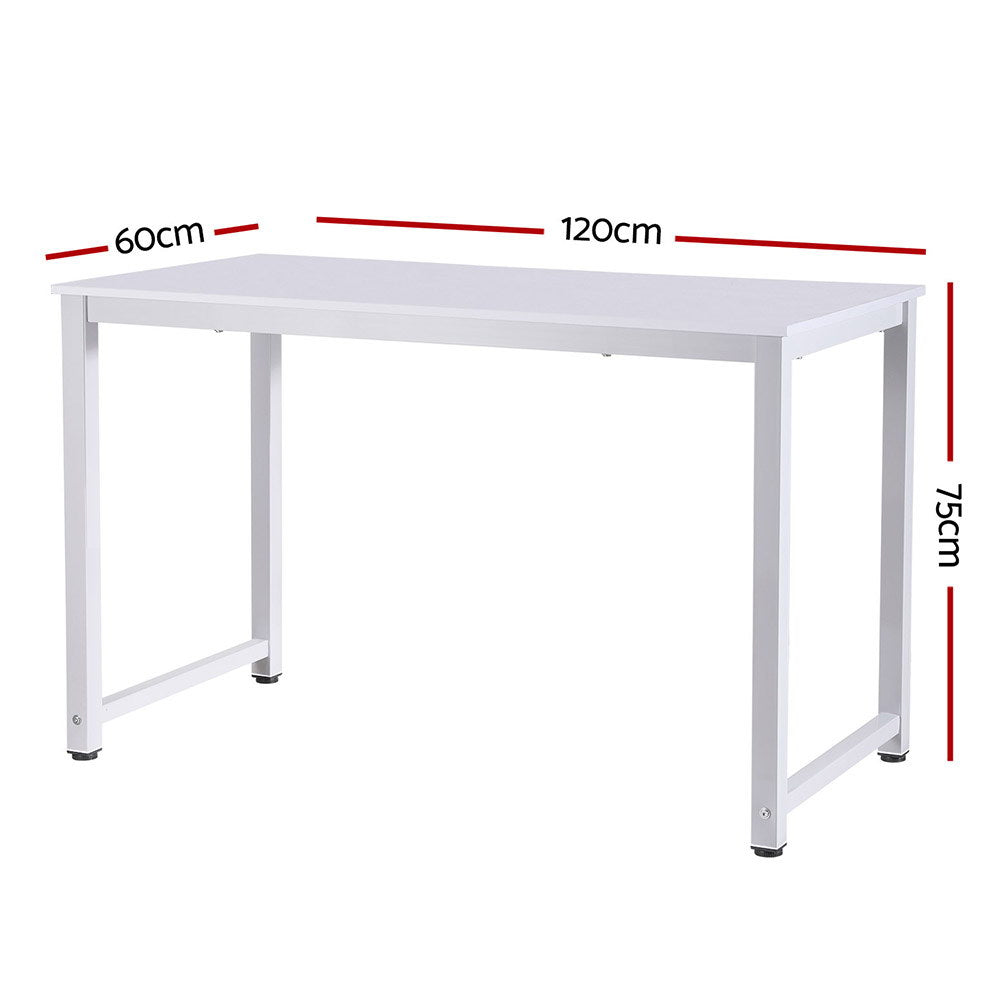 Computer Desk Home Office Study Table White 120CM