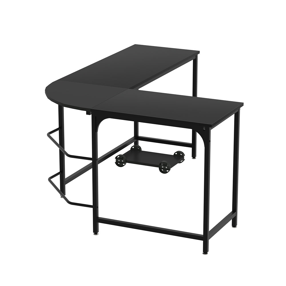 Computer Desk L-Shape CPU Stand Black 147CM