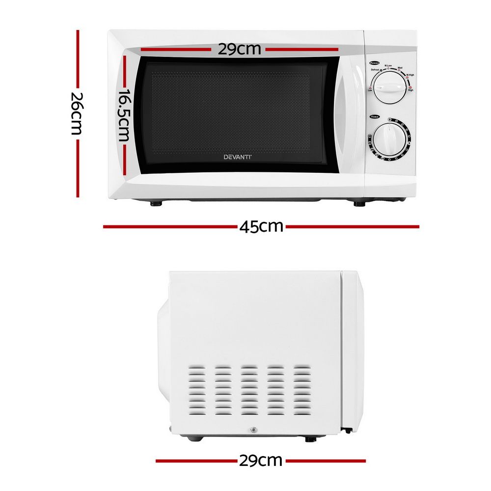 Devanti 20L Microwave Oven 800W White MIO WH 01