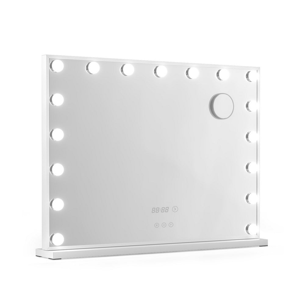 Makeup Mirror Hollywood 80x60cm 17 LED with Time Display