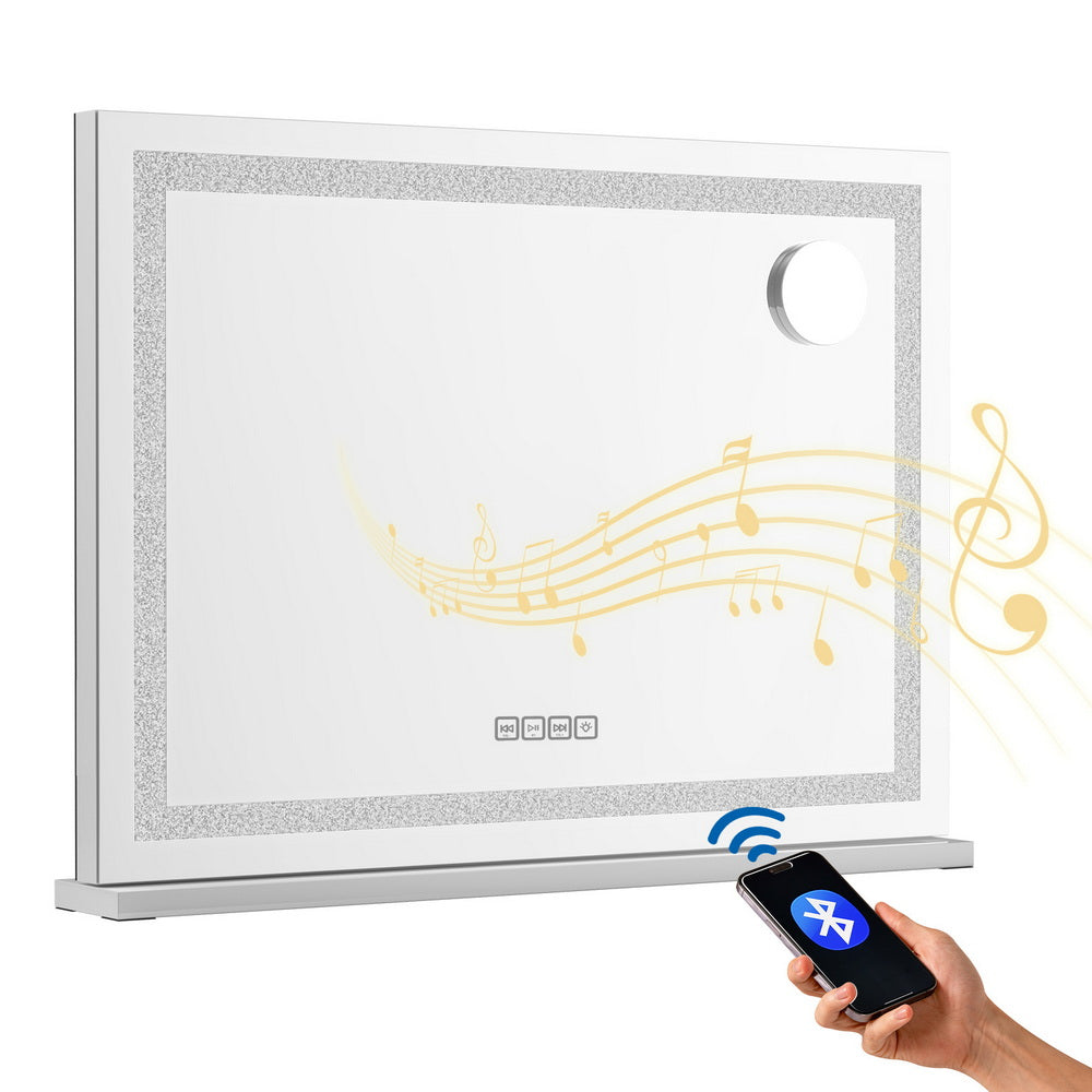 Bluetooth Makeup Mirror 58x46cm Crystal Hollywood with LED Vanity Light