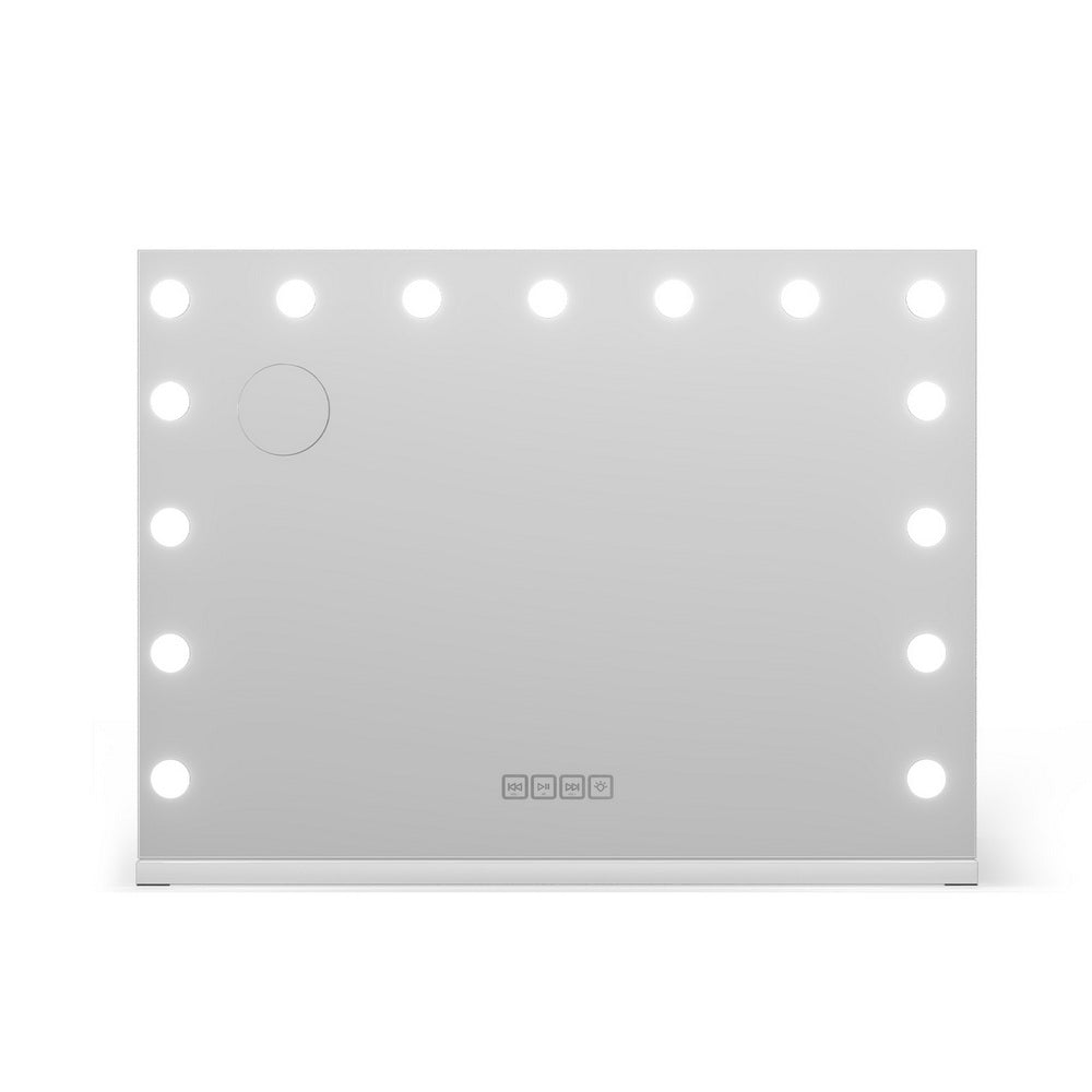 Bluetooth Makeup Mirror 80x58cm Hollywood with LED Vanity Light Wall Mounted