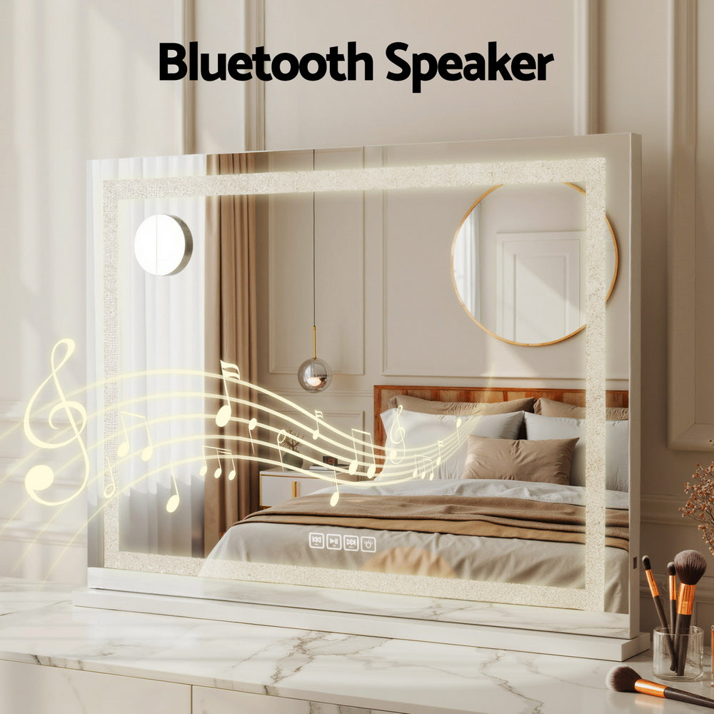 Bluetooth Makeup Mirror 80x58CM Crystal Hollywood with LED Vanity Light