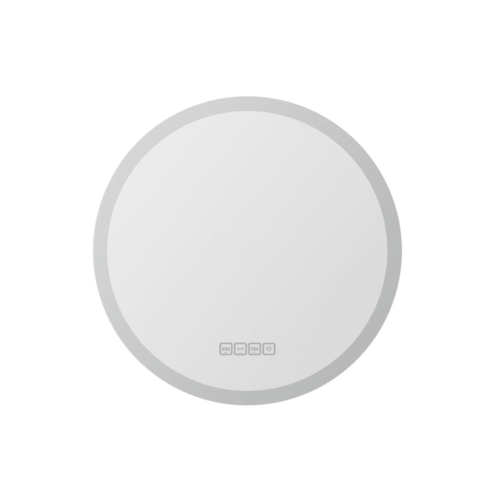 Embellir Bluetooth LED Wall Mirror With Light 50CM Bathroom Decor Round Mirrors