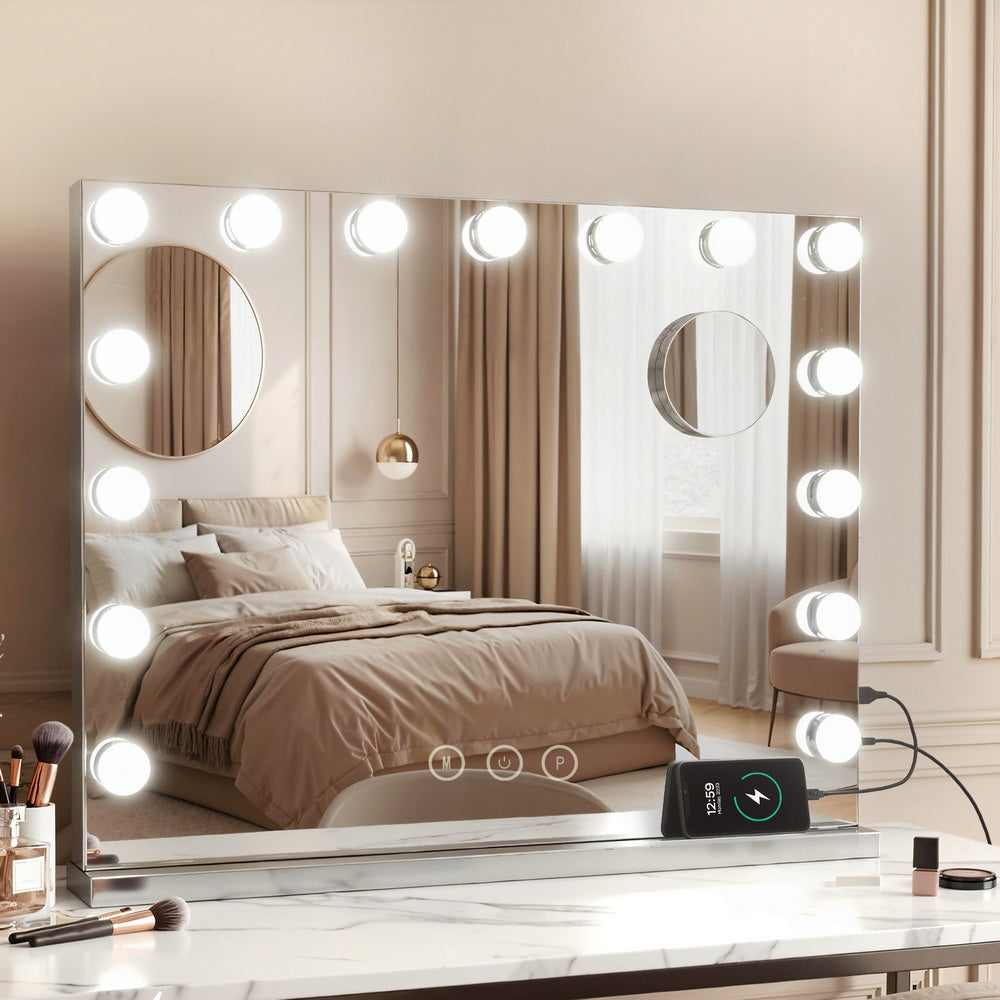 Hollywood Frameless Makeup Mirror with 15 LED Lighted Vanity Beauty 58cm x 46cm