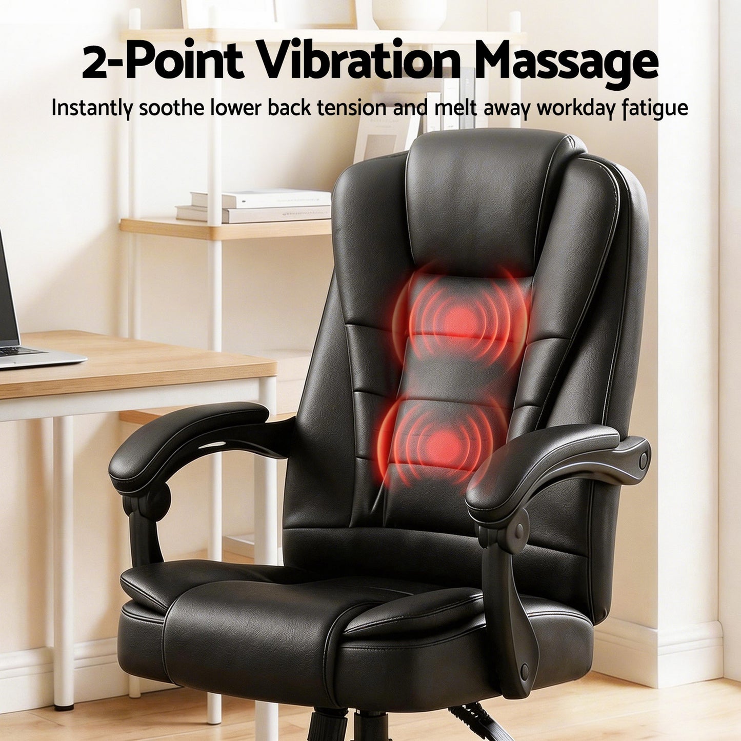 Massage Office Chair Pu Recliner Computer Black Leather