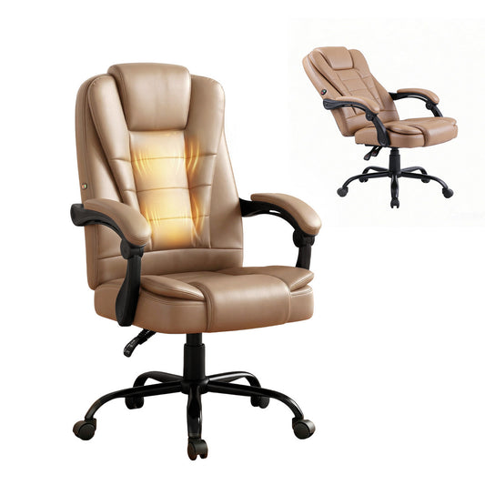 Massage Office Chair PU Leather Recliner Computer Gaming Chair - Espresso