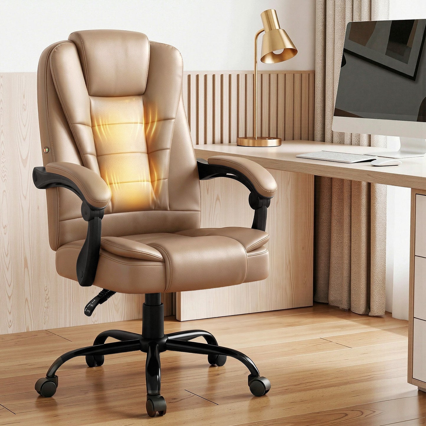 Massage Office Chair PU Leather Recliner Computer Gaming Chair - Espresso