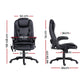 Reclining Massage Chair 8 Point with Pu Leather Black