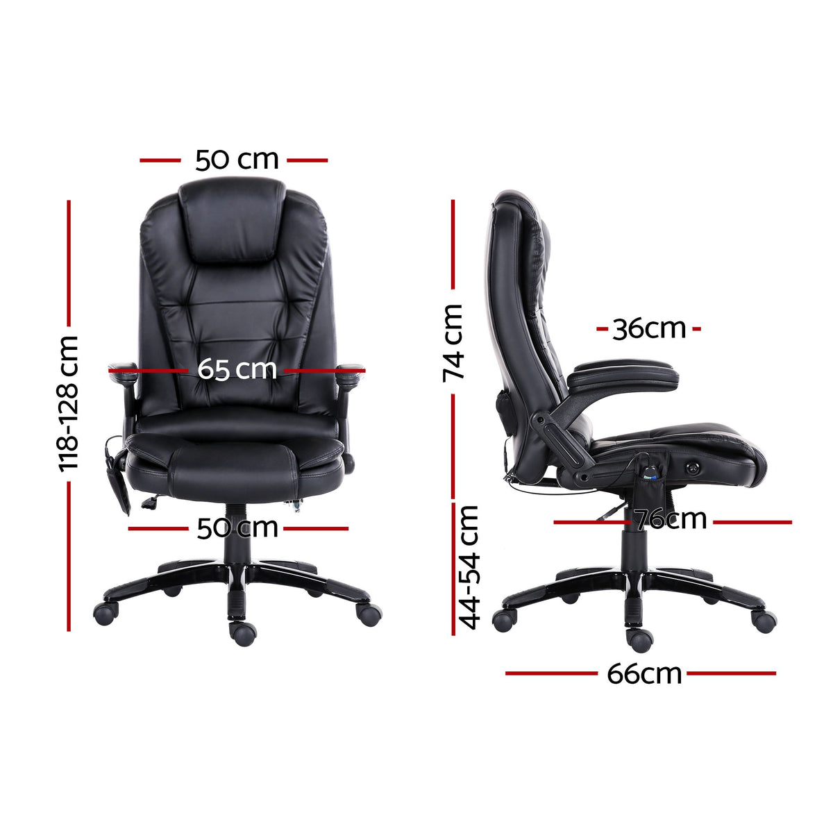 Reclining Massage Chair 8 Point with Pu Leather Black
