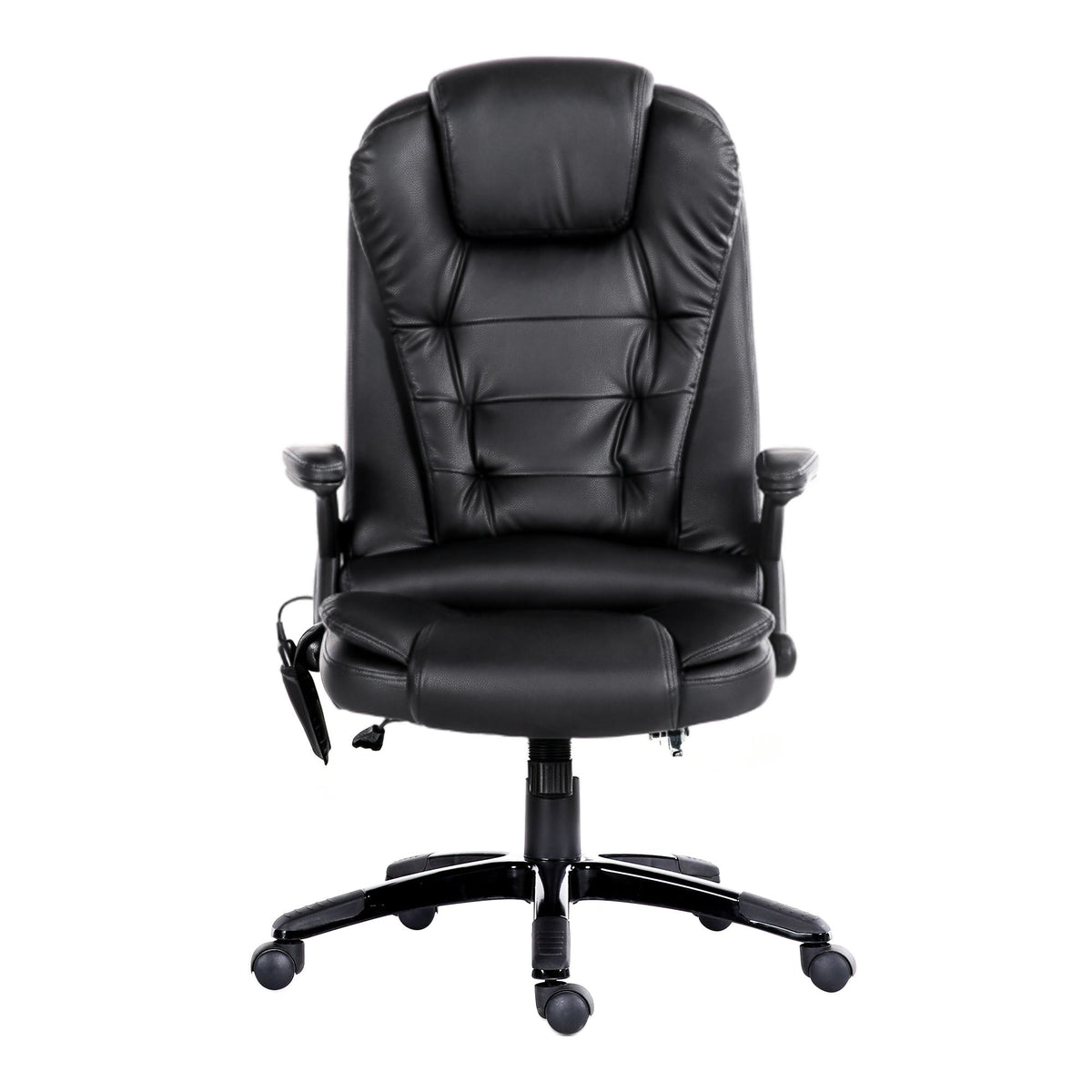 Chair 8 Point Pu Leather Black Reclining Massage