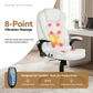 Reclining Massage Chair 8-Point PU Leather, White