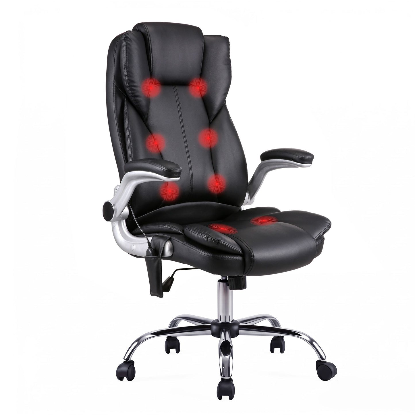 Massage Chair 8 Point PU Leather - Black