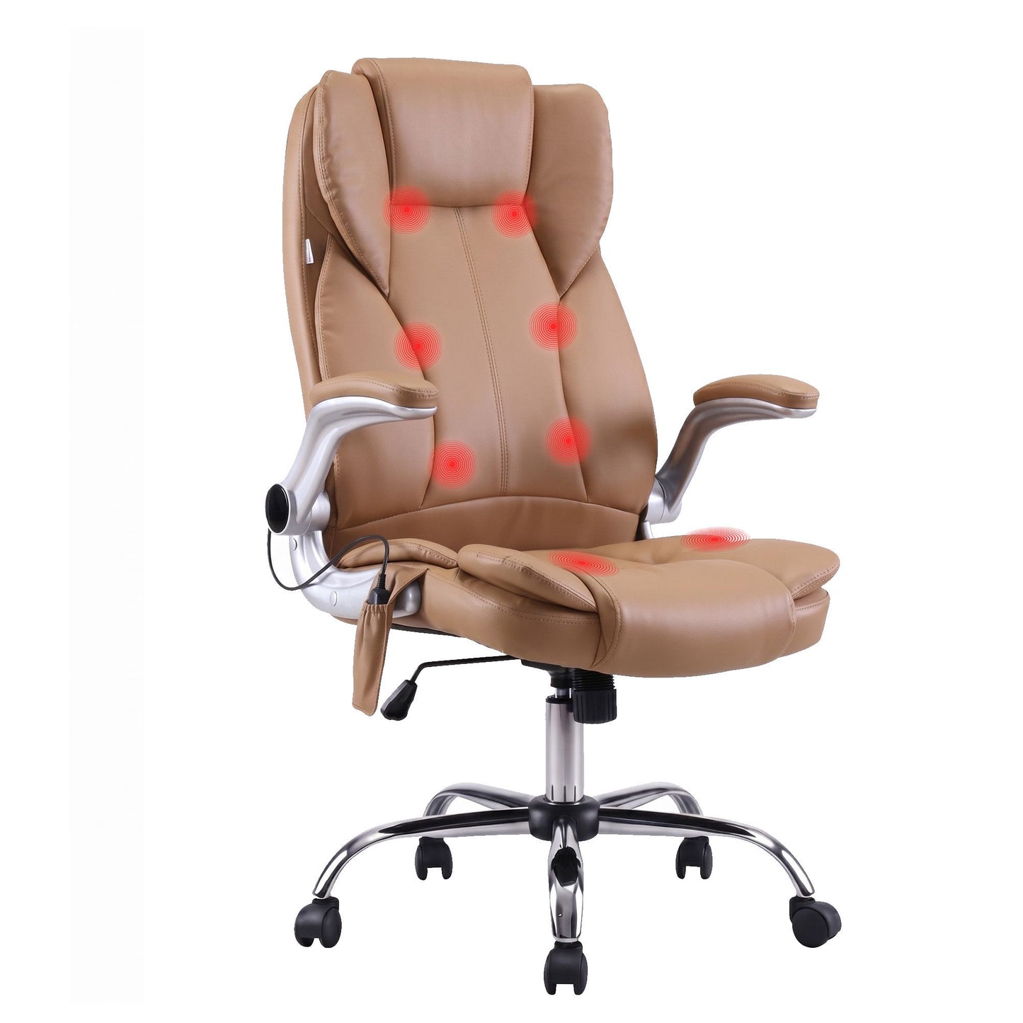 Massage Office Chair Gaming Chair Computer Desk 8 Point Vibration Espresso