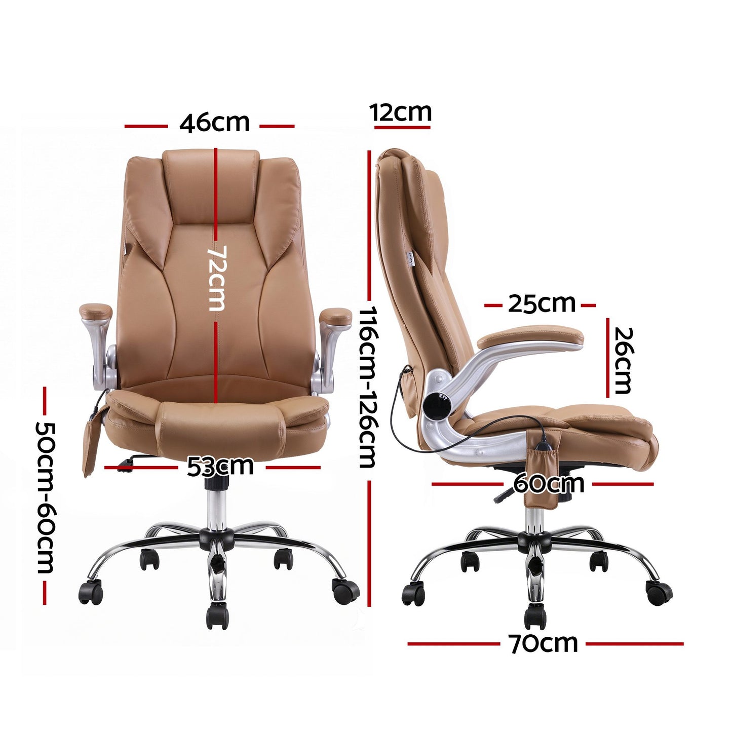 Massage Office Chair Gaming Chair Computer Desk 8 Point Vibration Espresso