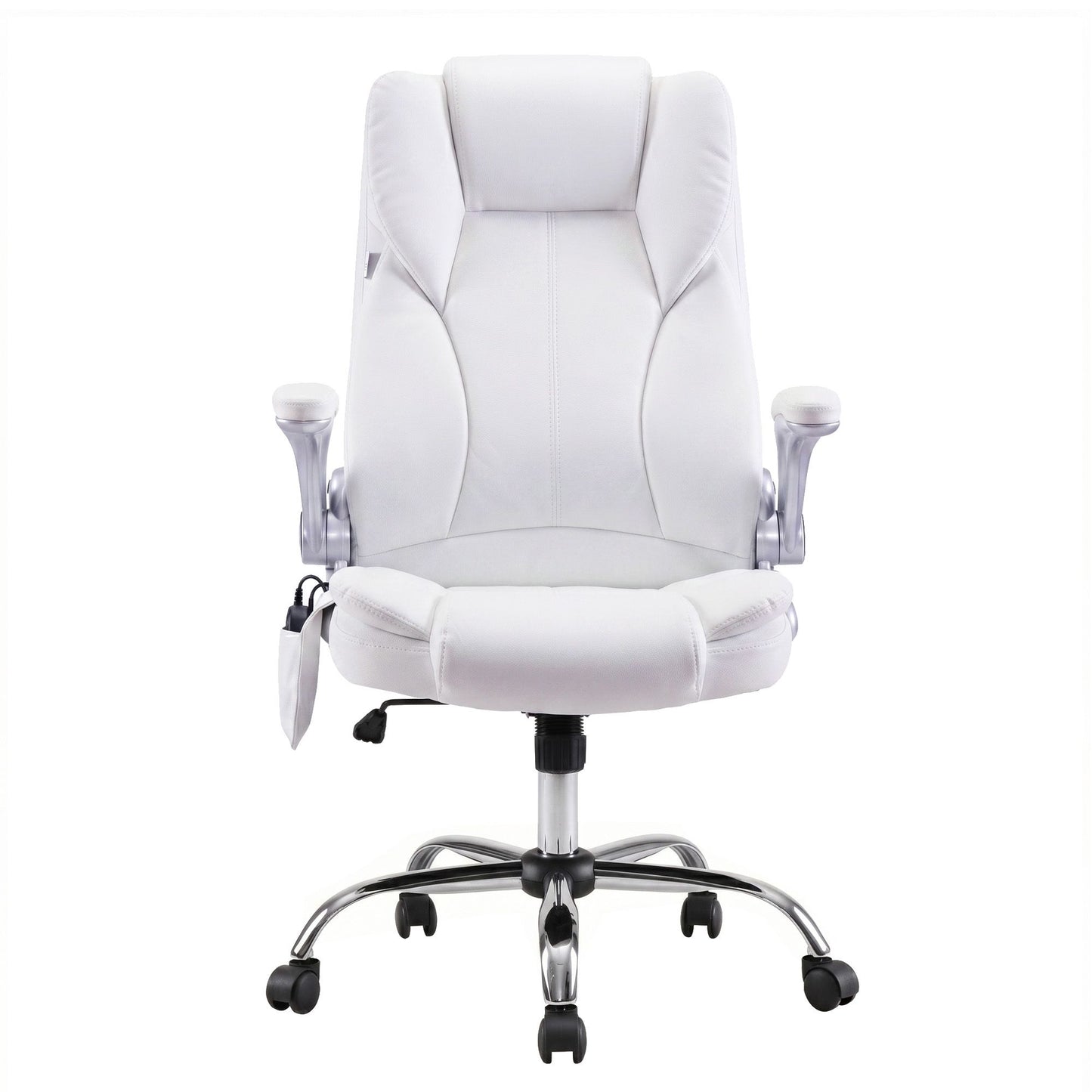PU Leather Massage Office Chair 8-Point - White