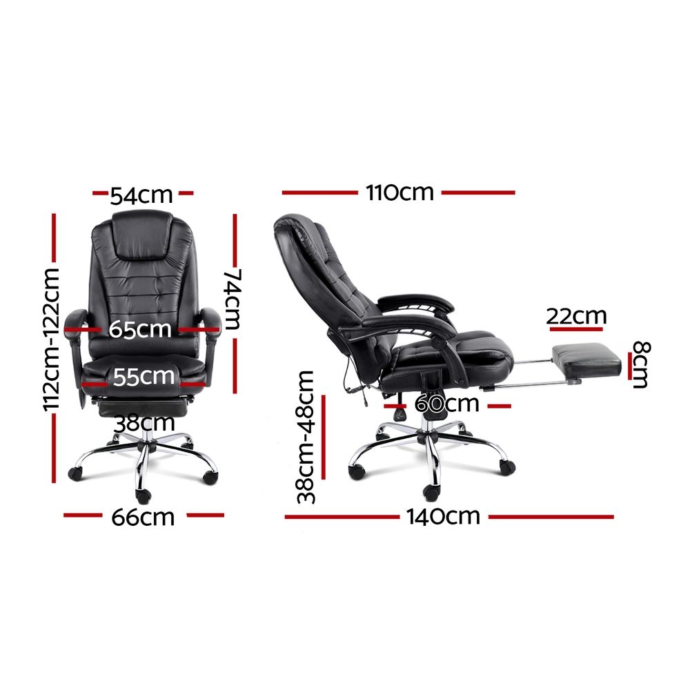 Reclining Massage Chair 8-Point, Black