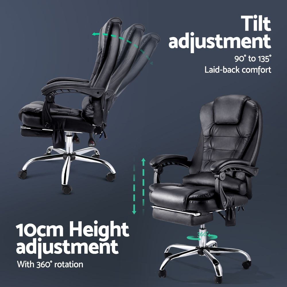 Reclining Massage Chair 8-Point, Black