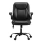Massage Office Chair 2 Point Leather Mid Back - Black