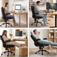Massage Office Chair 2 Point Leather Mid Back - Black