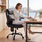 Massage Office Chair 2 Point Leather Mid Back - Black