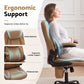 Massage Office Chair 2 Point Leather Mid Back - Espresso