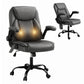 Massage Office Chair 2 Point Leather Mid Back - Grey