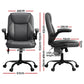 Massage Office Chair 2 Point Leather Mid Back - Grey