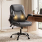 Massage Office Chair 2 Point Leather Mid Back - Grey