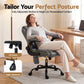 Massage Office Chair 2 Point Leather Mid Back - Grey
