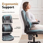 Massage Office Chair 2 Point Leather Mid Back - Grey