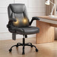 Massage Office Chair 2 Point Leather Mid Back - Grey