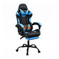 Artiss 2 Point Massage Gaming Office Chair Footrest Cyan Blue
