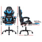 Artiss 2 Point Massage Gaming Office Chair Footrest Cyan Blue