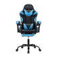 Artiss 2 Point Massage Gaming Office Chair Footrest Cyan Blue