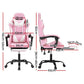 Gaming Office Chair 2 Point Massage with Footrest - Pink