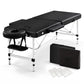 Massage Table, Aluminium 2‑Fold, 55 cm, Portable, Black