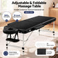 Massage Table, Aluminium 2‑Fold, 55 cm, Portable, Black