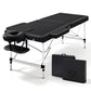 Portable Massage Table 70cm Wide Two-Fold Aluminium Treatment Beauty Therapy - Black
