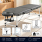 Massage Table 55cm Portable 2-Fold Aluminium Beauty Bed - Grey