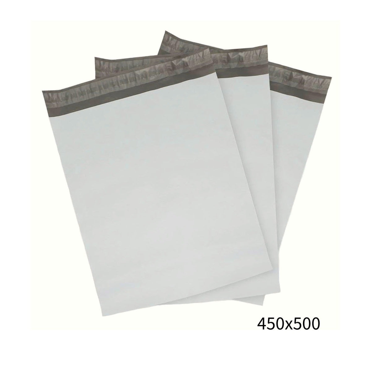 450x500mm White Poly Mailer – Self-Sealing Shipping Bag 100 Pack