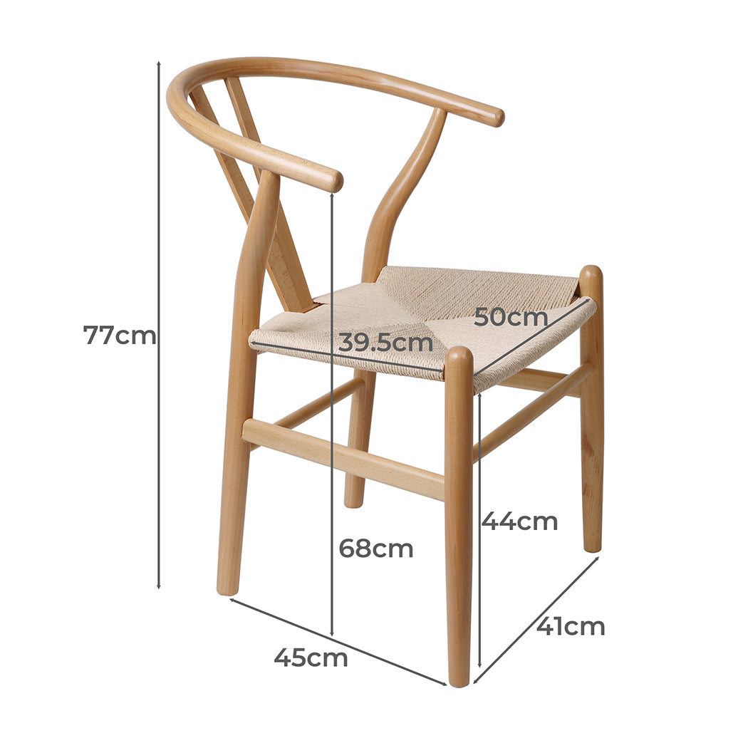 Levede 2x Dining Chairs Wooden Hans Clear